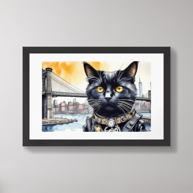 BROOKLYN CAT 2 FRAMED ART (Framed Front)