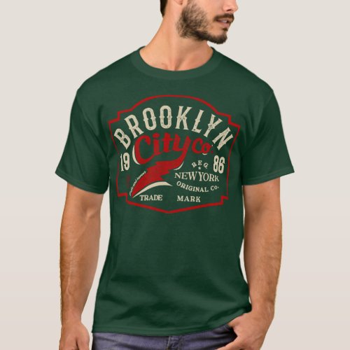 Brooklyn city co eighties style badge T_Shirt