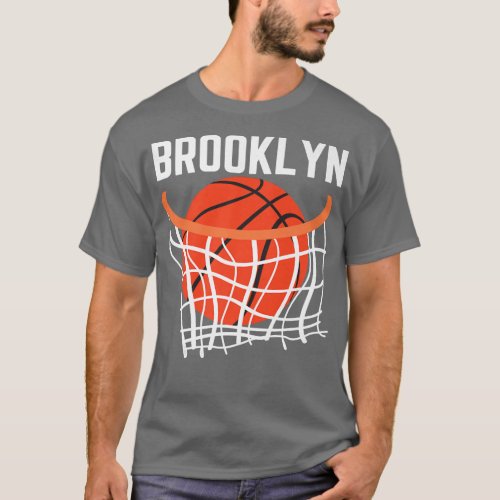 Brooklyn city new york basketball net graphic spor T_Shirt