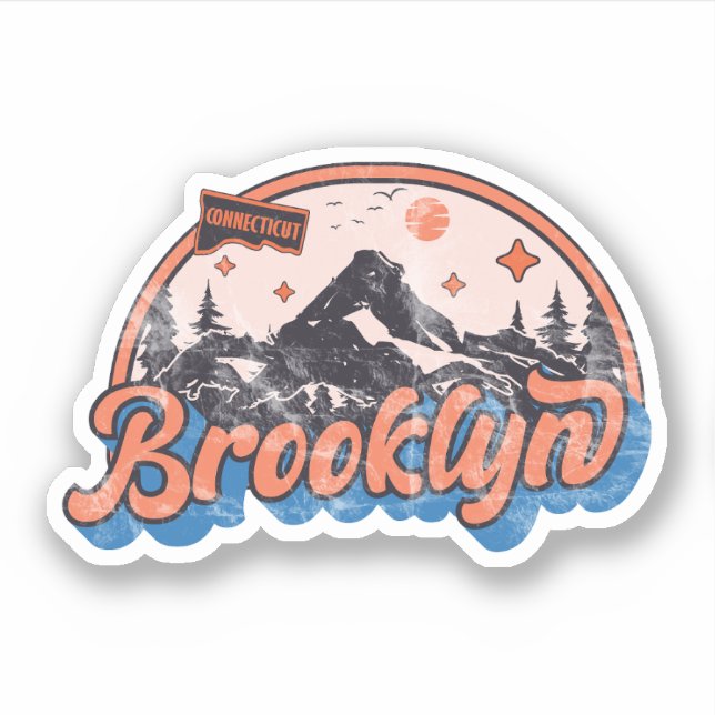 Brooklyn, Connecticut Sticker (Front)