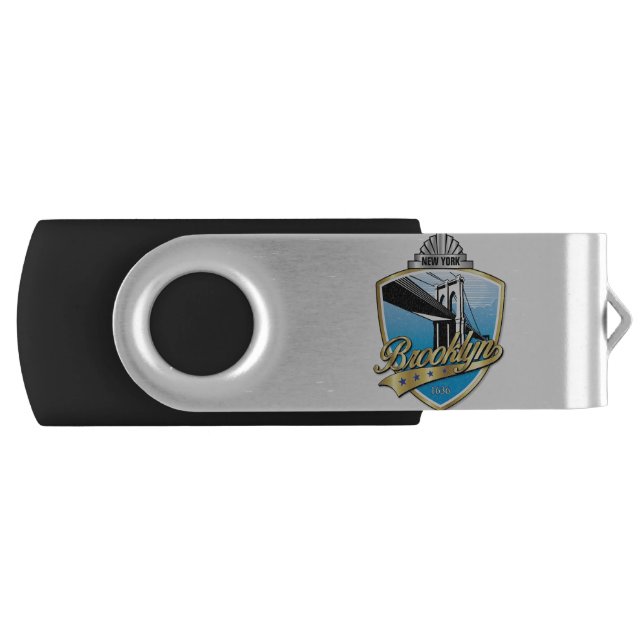 Brooklyn Design Gold Flash Drive (Front)