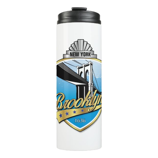 Brooklyn Design Gold Thermal Tumbler (Front)