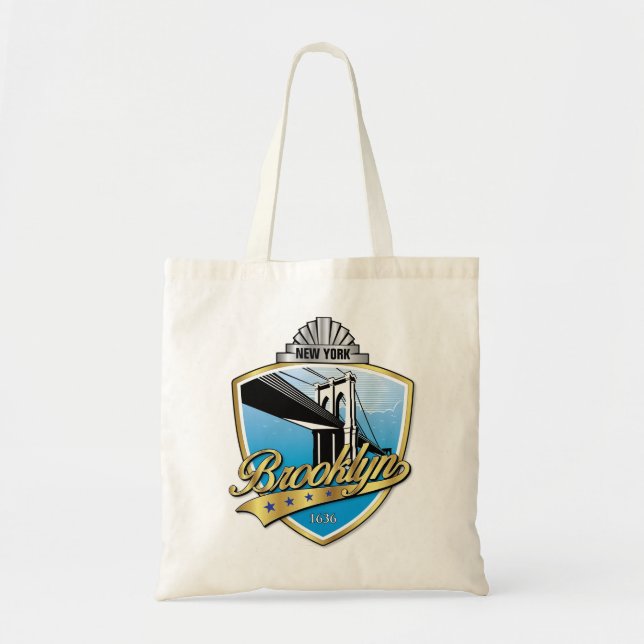 Brooklyn Design Gold Tote Bag (Front)