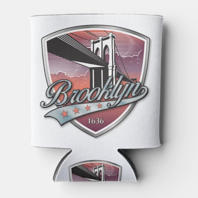 Brooklyn Design Silver Can Cooler (Front)