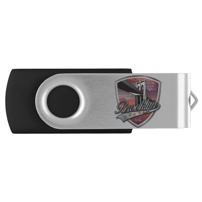 Brooklyn Design Silver Flash Drive (Front)