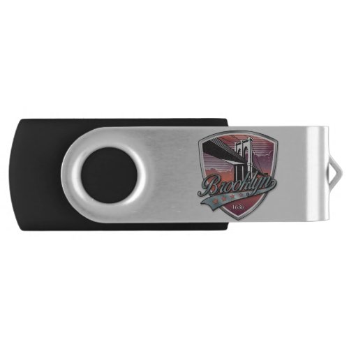 Brooklyn Design Silver Metallic Flash Drive