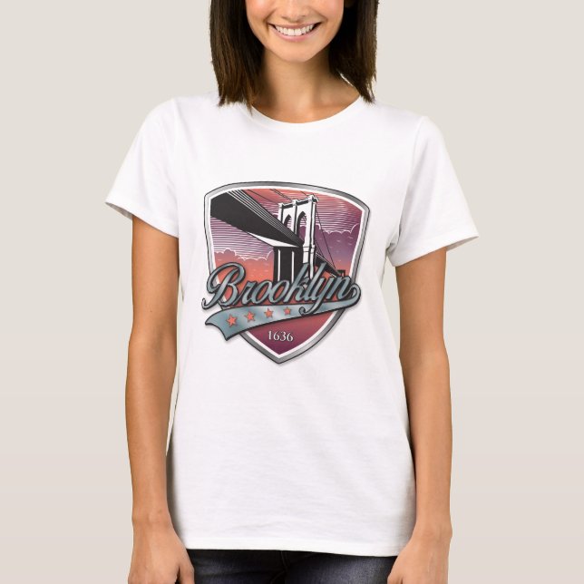 Brooklyn Design Silver Metallic T-Shirt (Front)