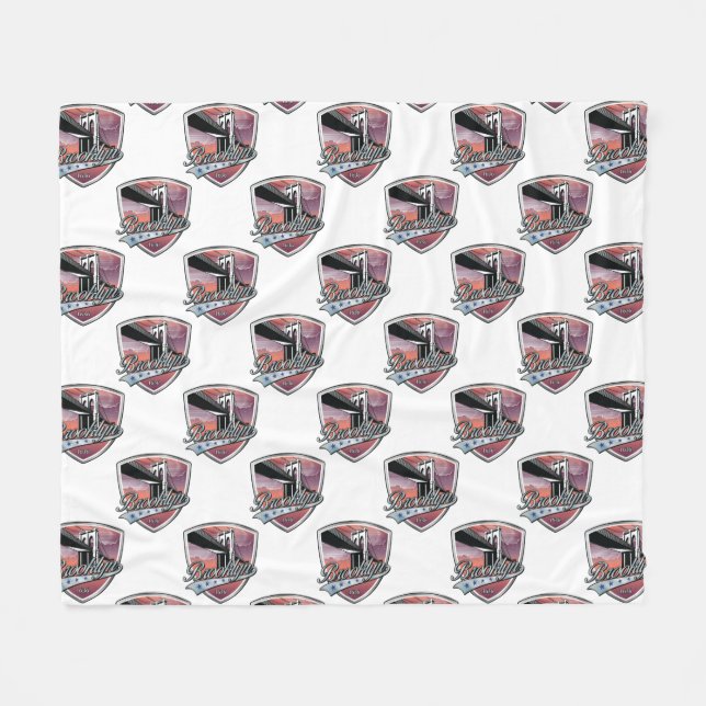 Brooklyn Design Silver Seamless Fleece Blanket (Front (Horizontal))