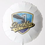 Brooklyn Elegant Gold Swoosh Logo Design Balloon<br><div class="desc">Famous Brooklyn Logo with Swoosh Design by Edward Eksi</div>
