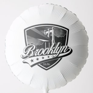 Brooklyn Elegant Gold Swoosh Logo Design Balloon