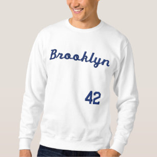 Brooklyn Embroidered Baseball Basic Sweatshirt