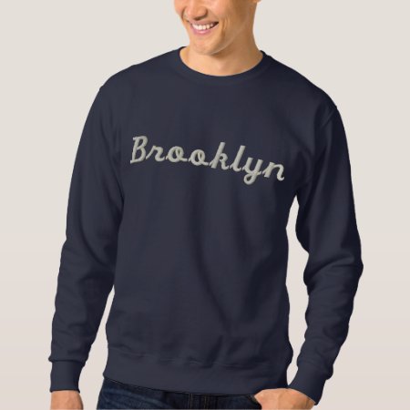 Brooklyn Embroidered Basic Sweatshirt (navy Blue)