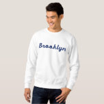 Brooklyn Embroidered Basic Sweatshirt (white) at Zazzle
