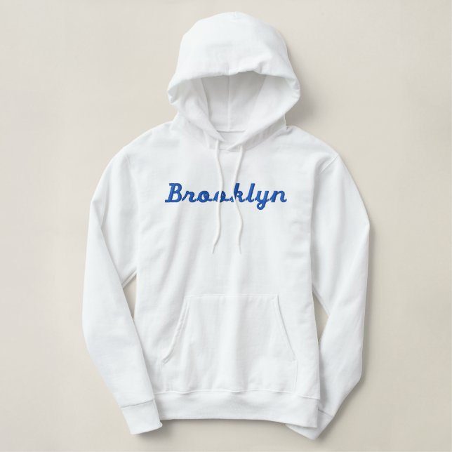 Brooklyn Embroidered Ladies Pullover Hoodie (Design Front)