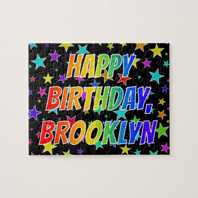 "BROOKLYN" First Name, Fun "HAPPY BIRTHDAY" Jigsaw Puzzle (Horizontal)