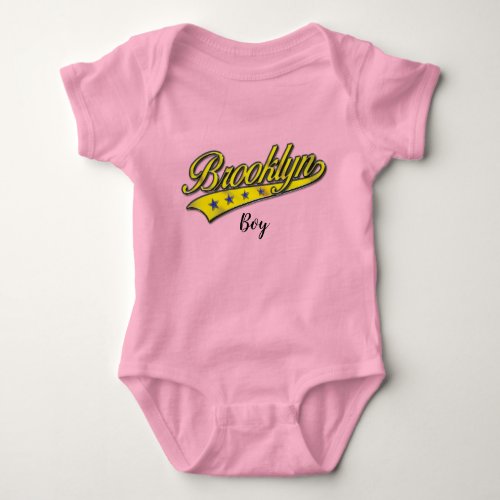 Brooklyn Gold Swoosh Design Template Baby Bodysuit