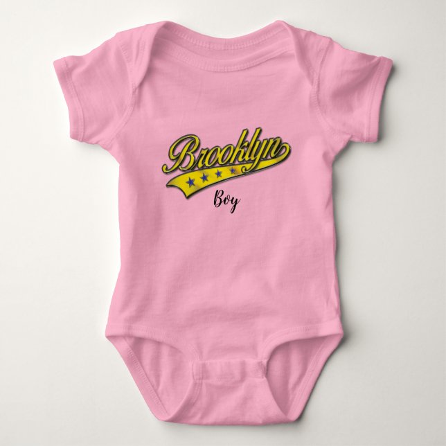Brooklyn Gold Swoosh Design Template Baby Bodysuit (Front)