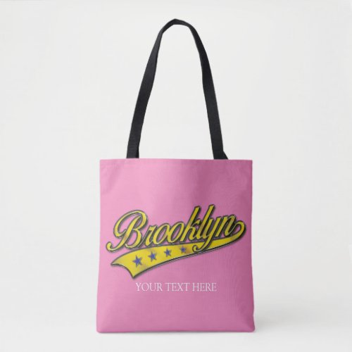 Brooklyn Gold Swoosh Design Template Tote Bag