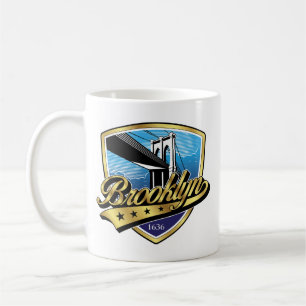 Brooklyn Gold Swoosh Logo Design Coffee Mug