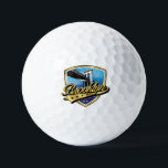 Brooklyn Gold Swoosh Logo Design Golf Balls<br><div class="desc">Famous Brooklyn Logo with Swoosh Design by Edward Eksi</div>