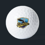 Brooklyn Gold Swoosh Logo Design Golf Balls<br><div class="desc">Famous Brooklyn Logo with Swoosh Design by Edward Eksi</div>