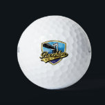 Brooklyn Gold Swoosh Logo Design Golf Balls<br><div class="desc">Famous Brooklyn Logo with Swoosh Design by Edward Eksi</div>
