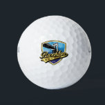 Brooklyn Gold Swoosh Logo Design Golf Balls<br><div class="desc">Famous Brooklyn Logo with Swoosh Design by Edward Eksi</div>