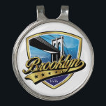 Brooklyn Gold Swoosh Logo Design Golf Hat Clip<br><div class="desc">Famous Brooklyn Logo with Swoosh Design by Edward Eksi</div>