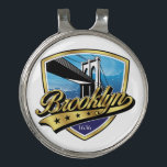 Brooklyn Gold Swoosh Logo Design Golf Hat Clip<br><div class="desc">Famous Brooklyn Logo with Swoosh Design by Edward Eksi</div>