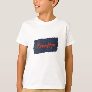 Brooklyn Handwritten Red Typography T-Shirt