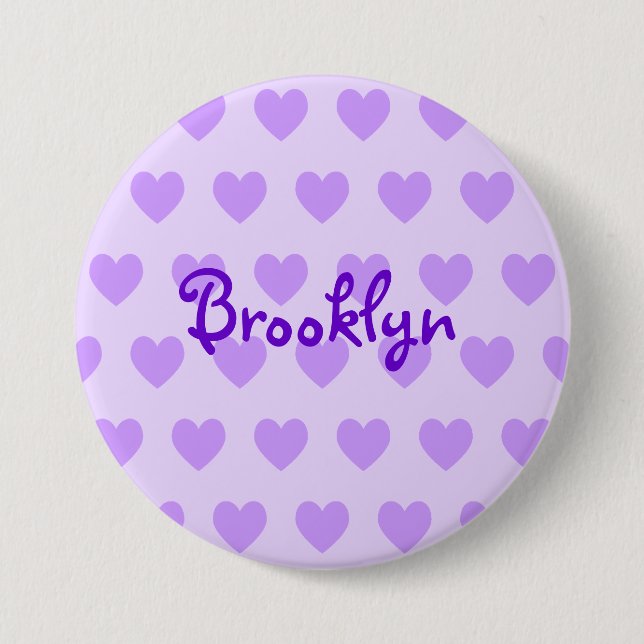 Brooklyn in Purple Button (Front)