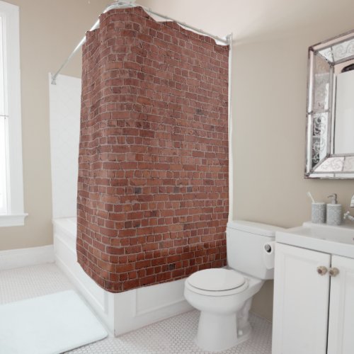 Brooklyn Loft Appartment Brown Stone Brick Wall Shower Curtain