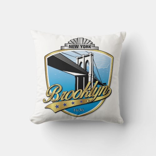 Brooklyn Logo Design Pillow