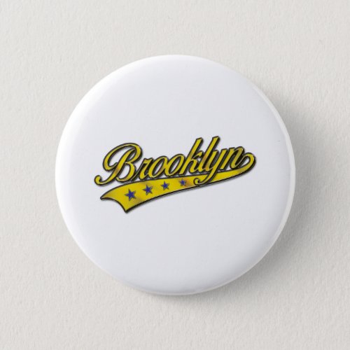 Brooklyn Logo Gold Embossed Button