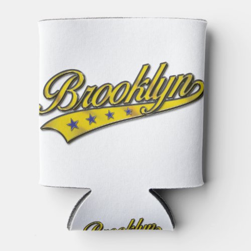 Brooklyn Logo Gold Embossed Can Cooler