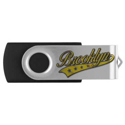 Brooklyn Logo Gold Embossed Flash Drive