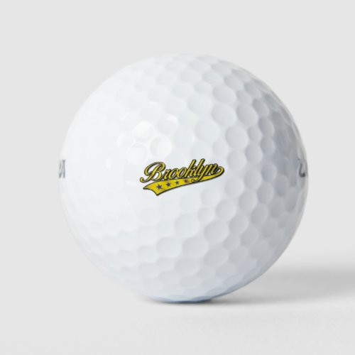 Brooklyn Logo Gold Embossed Golf Balls