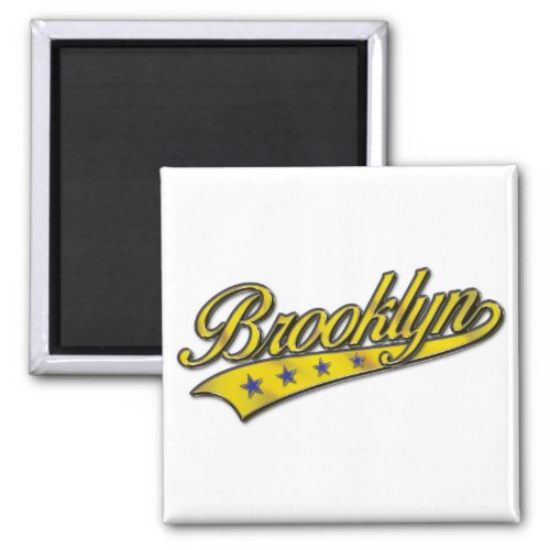 Brooklyn Logo Gold Embossed Magnet