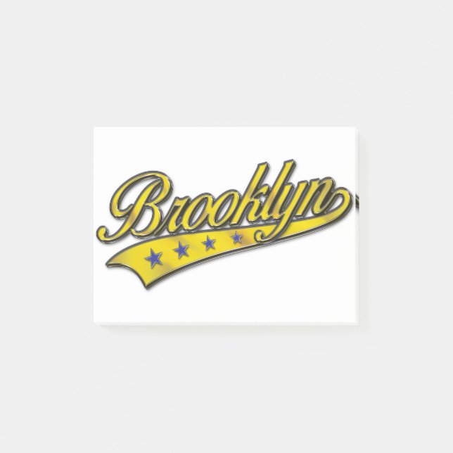 Brooklyn Logo Gold Embossed Post-it Notes (Front)