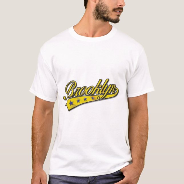 Brooklyn Logo Gold Embossed T-Shirt (Front)