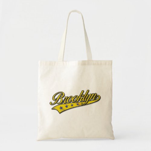Brooklyn Logo Gold Embossed Tote Bag