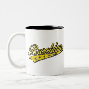 Brooklyn Logo Gold Embossed Two-Tone Coffee Mug