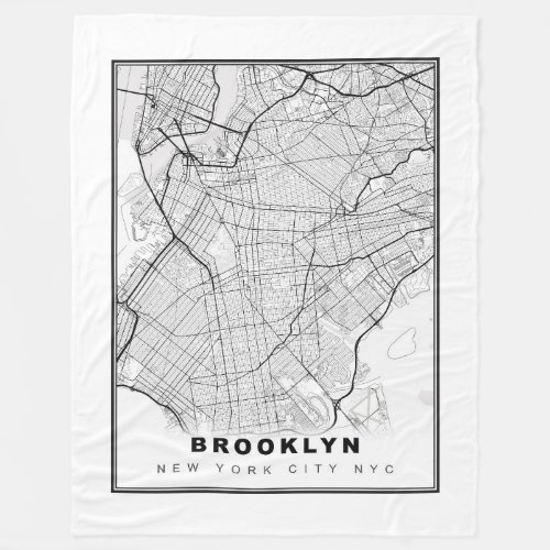 Brooklyn Map Fleece Blanket