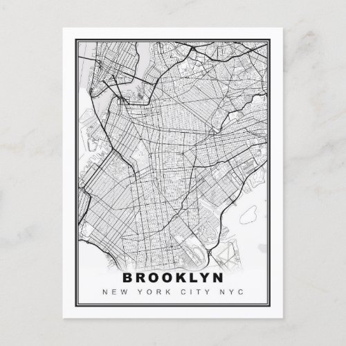 Brooklyn Map Holiday Postcard