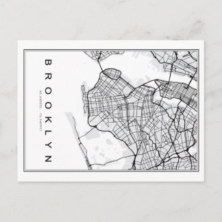 Brooklyn Map Illustration Postcard