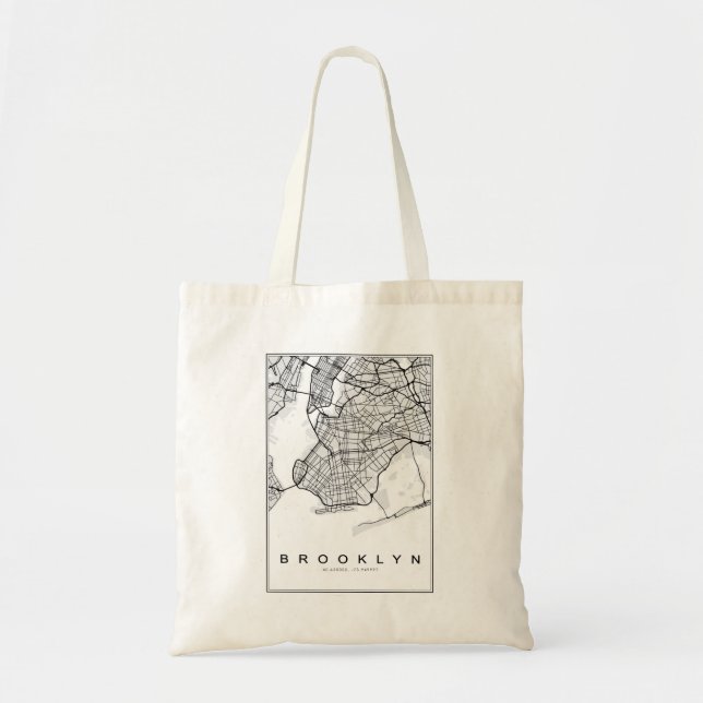 Brooklyn Map Illustration Tote Bag (Front)