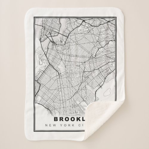 Brooklyn Map Sherpa Blanket