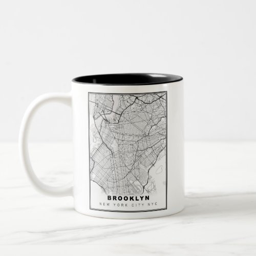 Brooklyn Map Two_Tone Coffee Mug