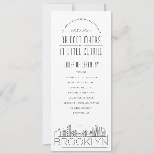 Brooklyn  Modern Deco Wedding Program