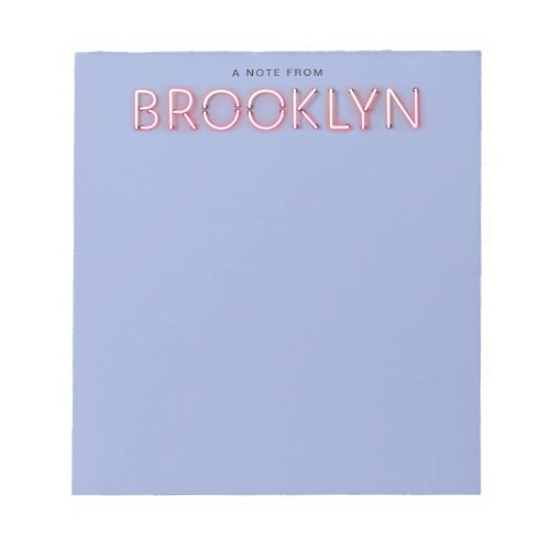 Brooklyn Name in Glowing Neon Lights Notepad